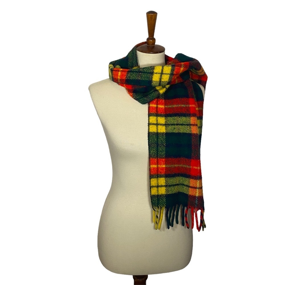 70s VTG Plaid Blanket Scarf